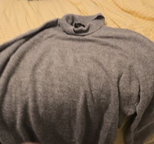 Men's Gray Turtleneck Sweater - Classic Pullover100%cashmere